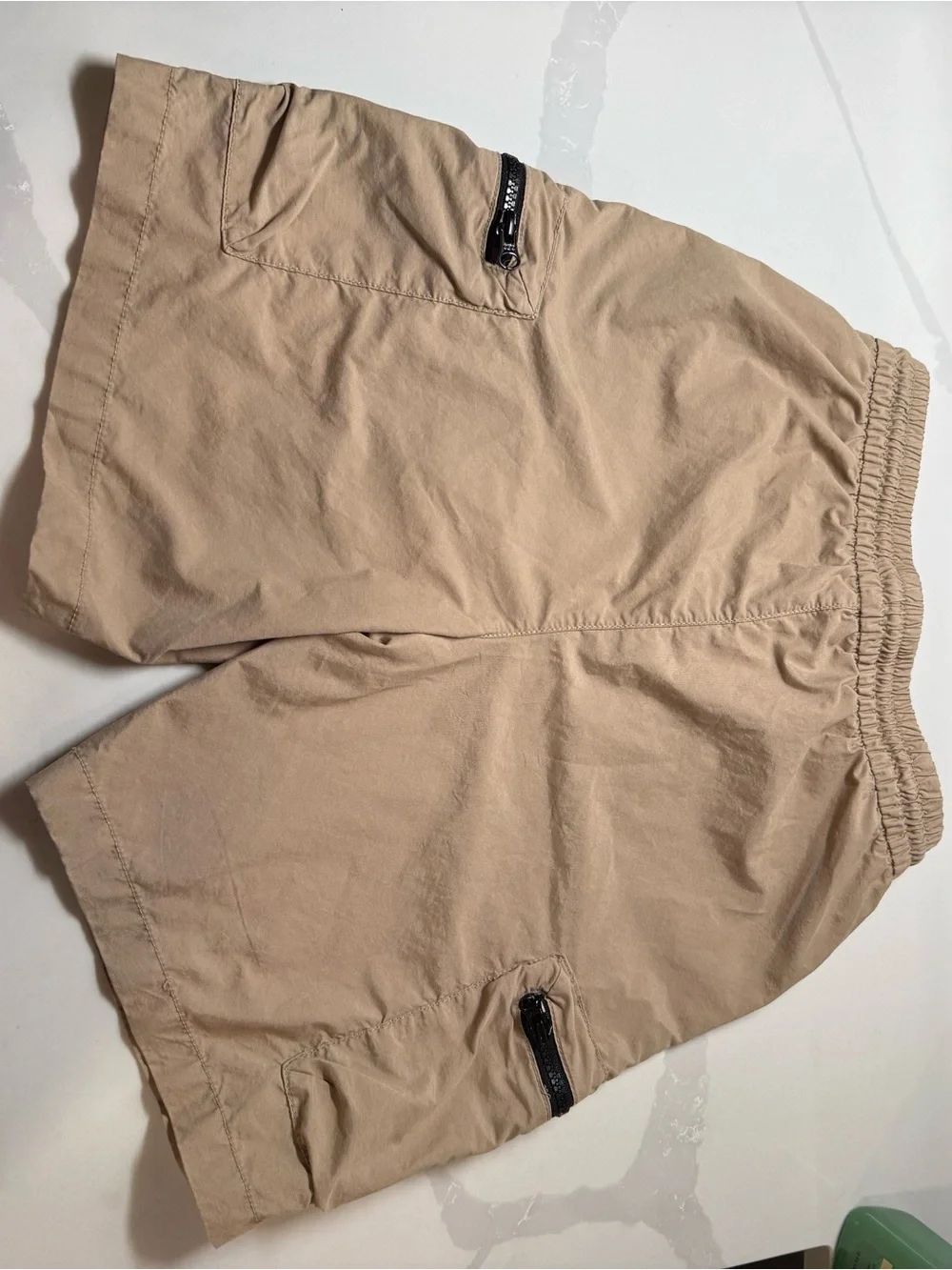 Old Navy Tan Cargo Shorts with Black Zippers